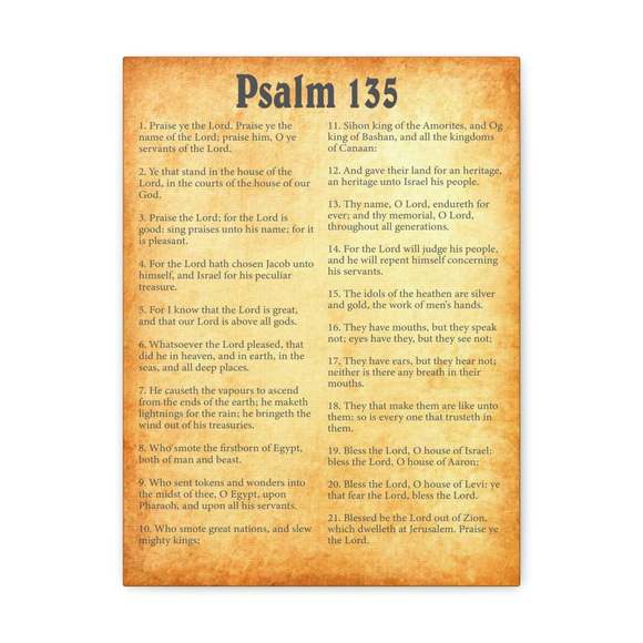 Scripture Sign Psalm 135 Chapter Gold Bible Canvas Christian Wall Art Ready to - Picture 1 of 2